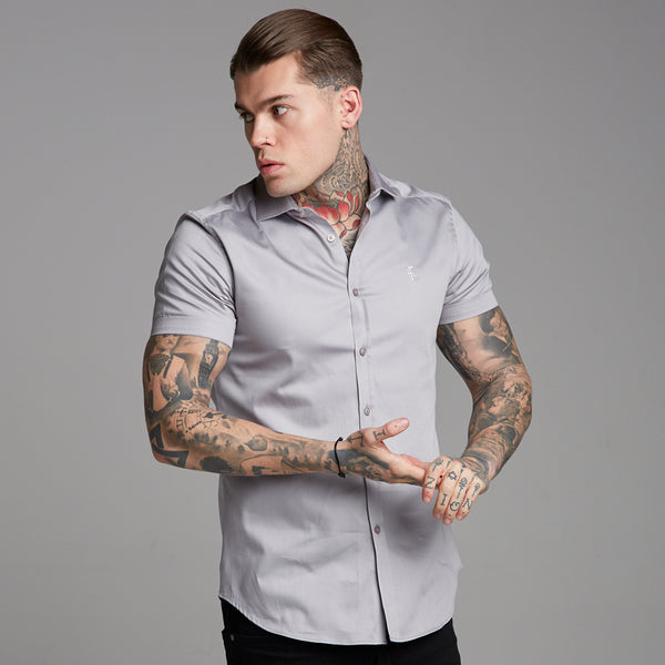 Father Sons Classic Grey Luxe Kurzarmshirt aus ägyptischer Baumwolle – FS375 (LETZTE CHANCE)