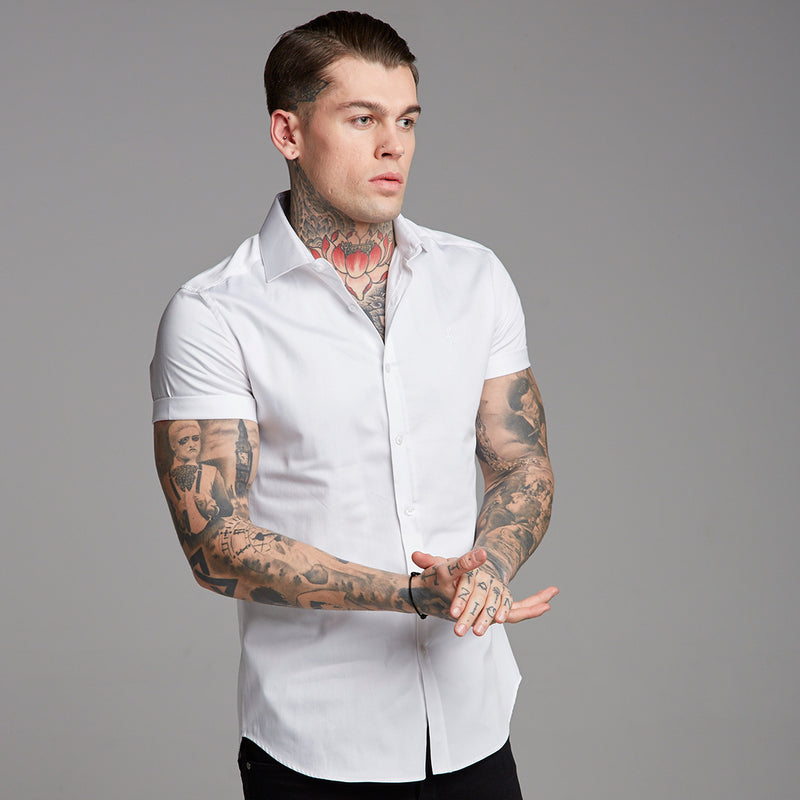 Father Sons Classic White Luxe Short Sleeve aus ägyptischer Baumwolle – FS379