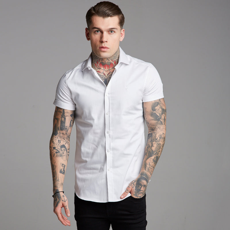 Father Sons Classic White Luxe Short Sleeve aus ägyptischer Baumwolle – FS379