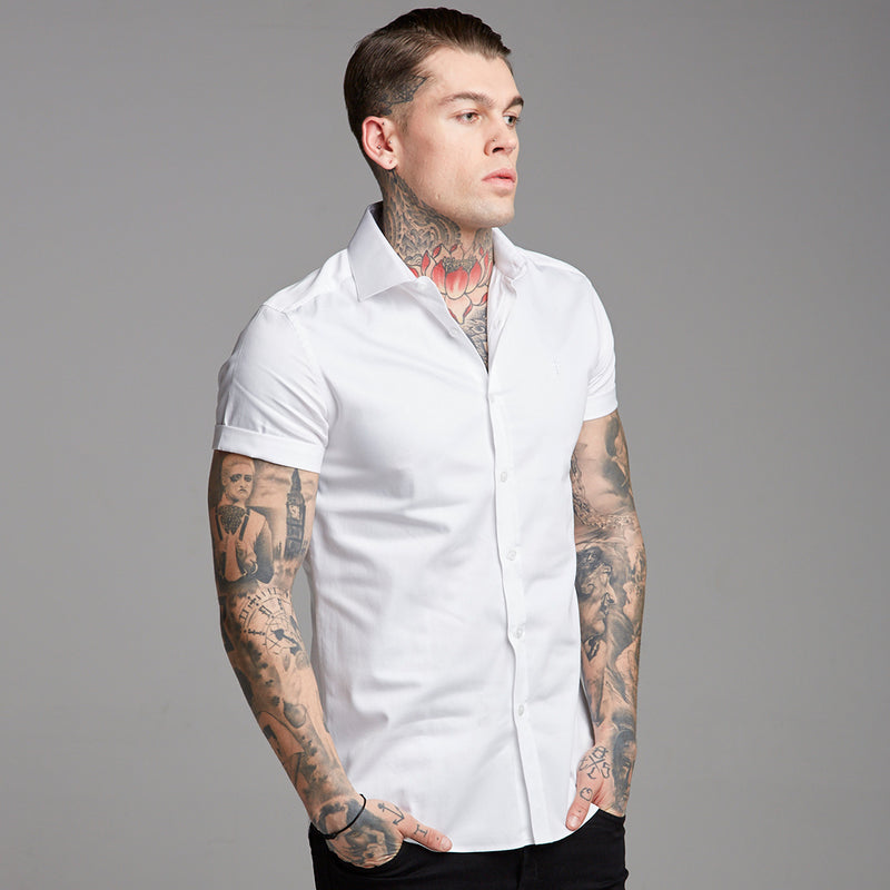 Father Sons Classic White Luxe Short Sleeve aus ägyptischer Baumwolle – FS379