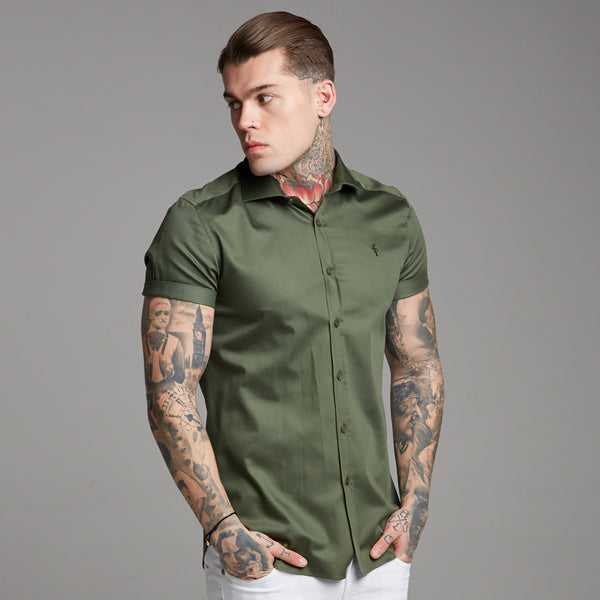 Father Sons Classic Khaki Luxe Kurzarmshirt aus ägyptischer Baumwolle – FS376 (LETZTE CHANCE)