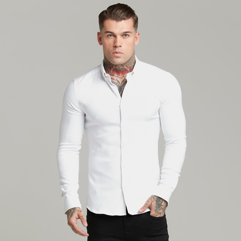 Father Sons Super Slim Scuba White Long Sleeve Stretch - FS613