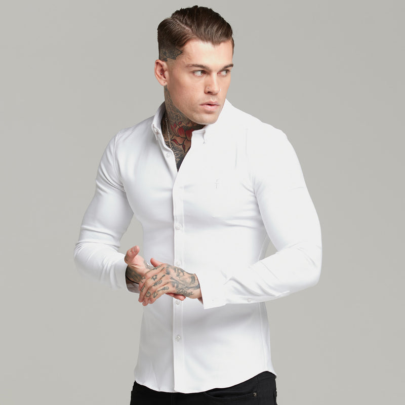 Father Sons Super Slim Scuba White Long Sleeve Stretch - FS613