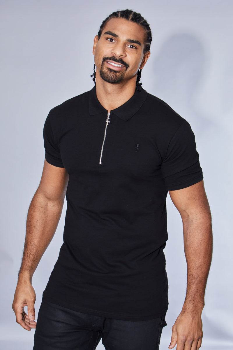 Father Sons Classic Black Zipped Polo Shirt - FSH030