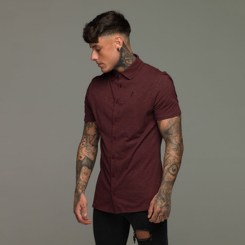 Father Sons Super Slim Burgund Jersey Kurzarm – FSH016 (LETZTE CHANCE)