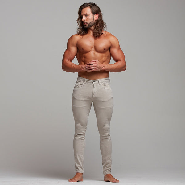 Slim Stretch-Jeans von Father Sons in Beige – FSH134