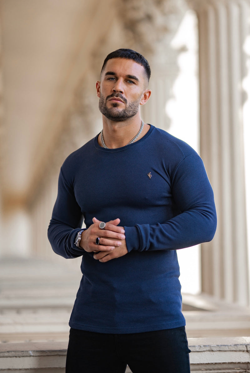 Father Sons Classic Navy Super Slim Jumper - FSH410