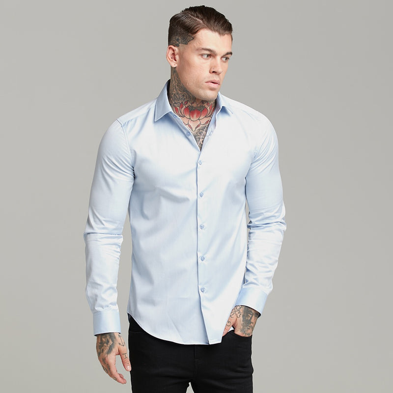 Father Sons Classic Light Blue Twill Cutaway Collar - FS601