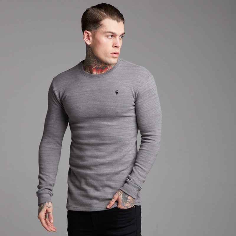 Klassischer, grauer, superschlanker Pullover von Father Sons – FSH230