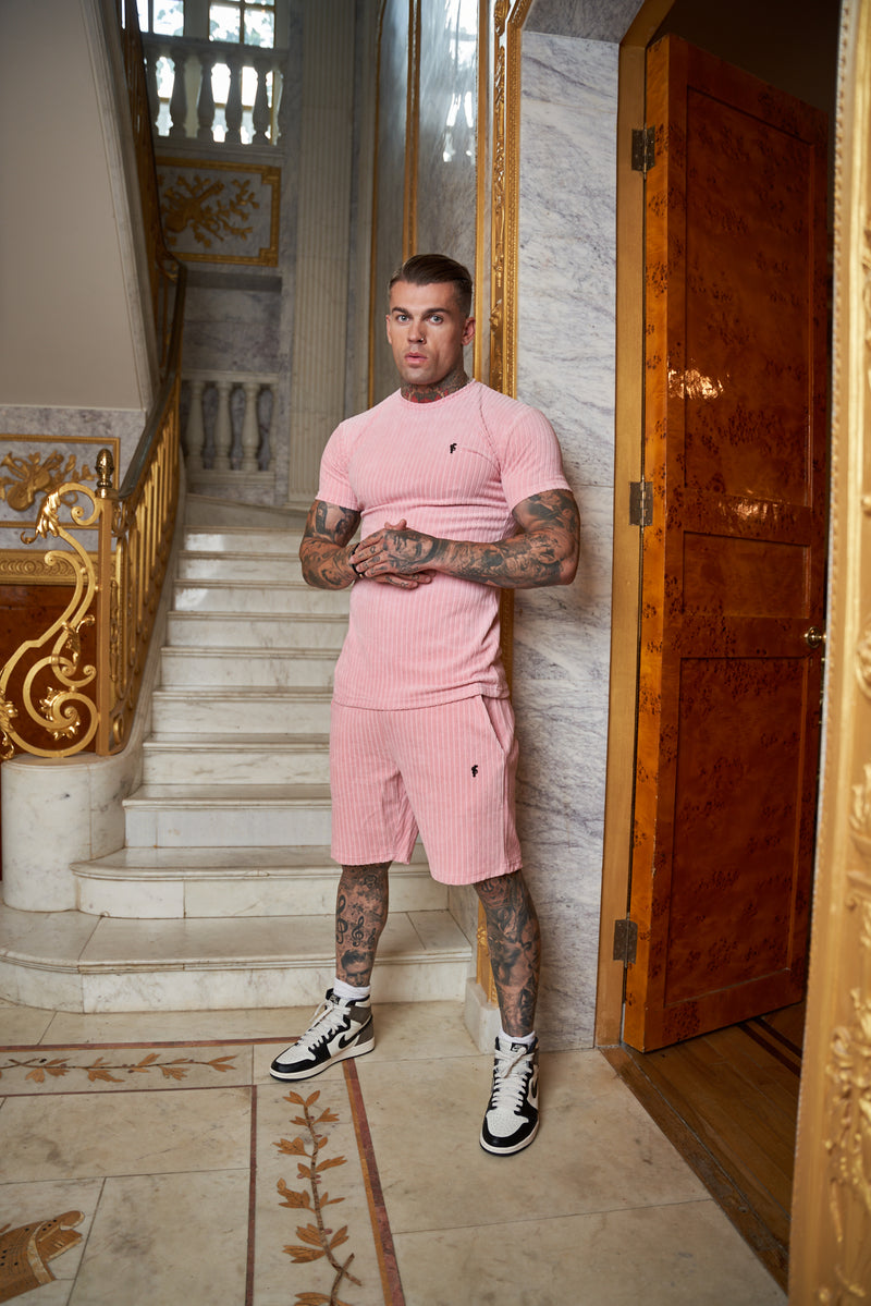 Father Sons Pink Velour Shorts - FSVS654