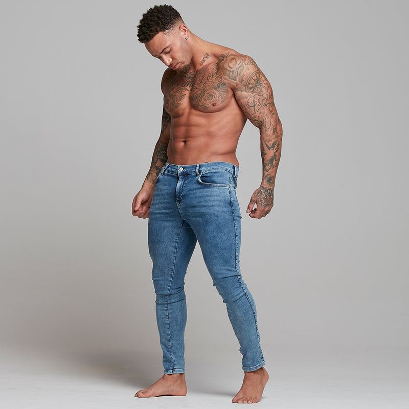 Father Sons Slim Stretch Blue Acid Wash Jeans - FSH306