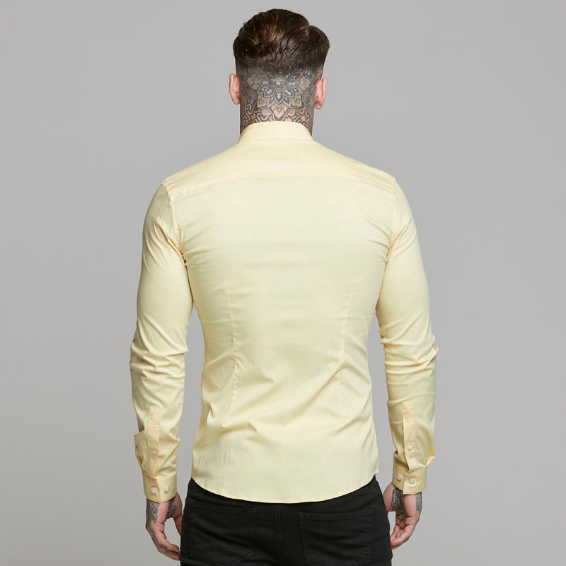 Father Sons Super Slim Ultra Stretch Gelbes Langarmshirt – FS475