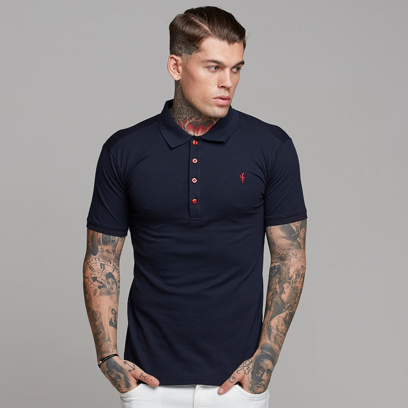 Father Sons Classic Navy and Red Contrast Polo Shirt - FSH250