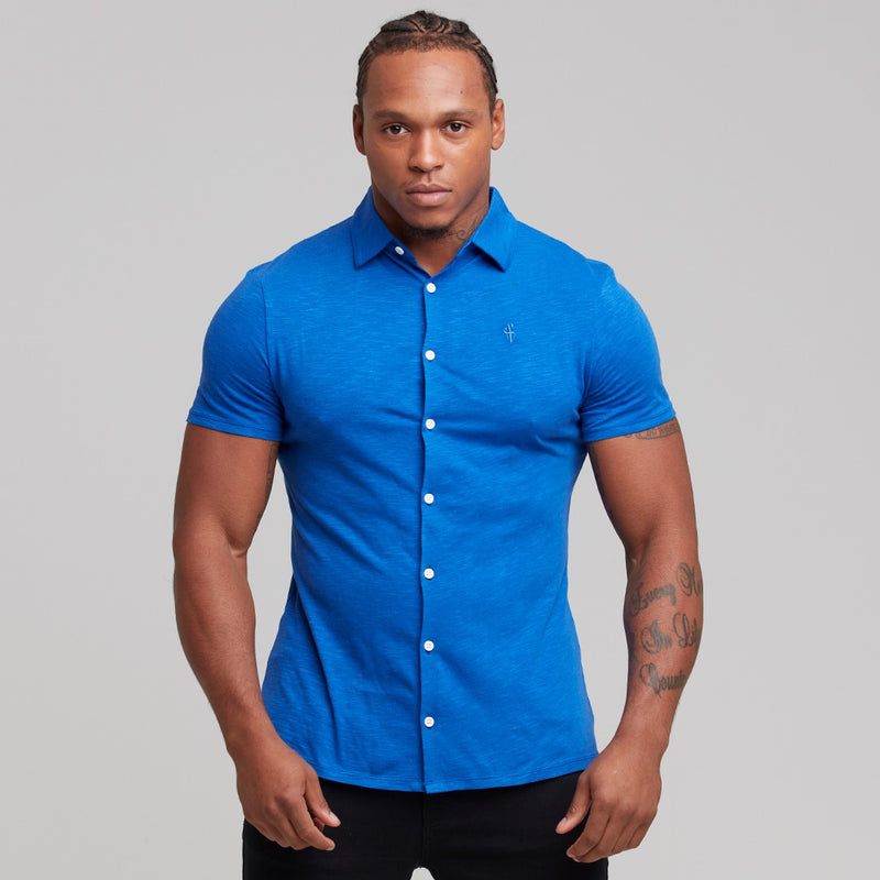 Father Sons Super Slim Royal Blue Jersey Short Sleeve - FSH013 (LAST CHANCE)