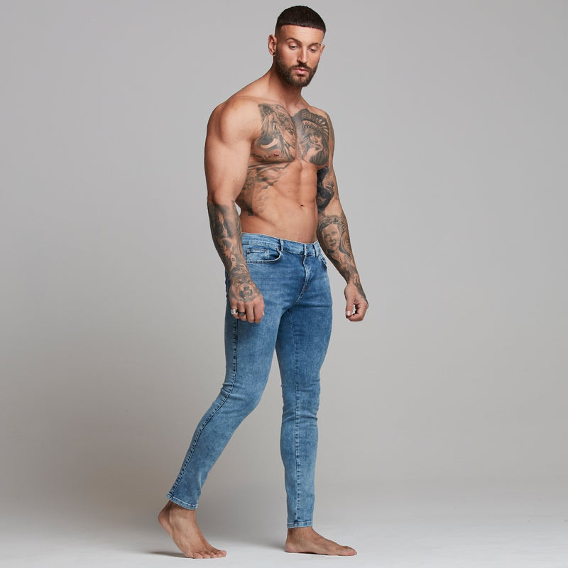 Father Sons Slim Stretch Blue Acid Wash Jeans - FSH306