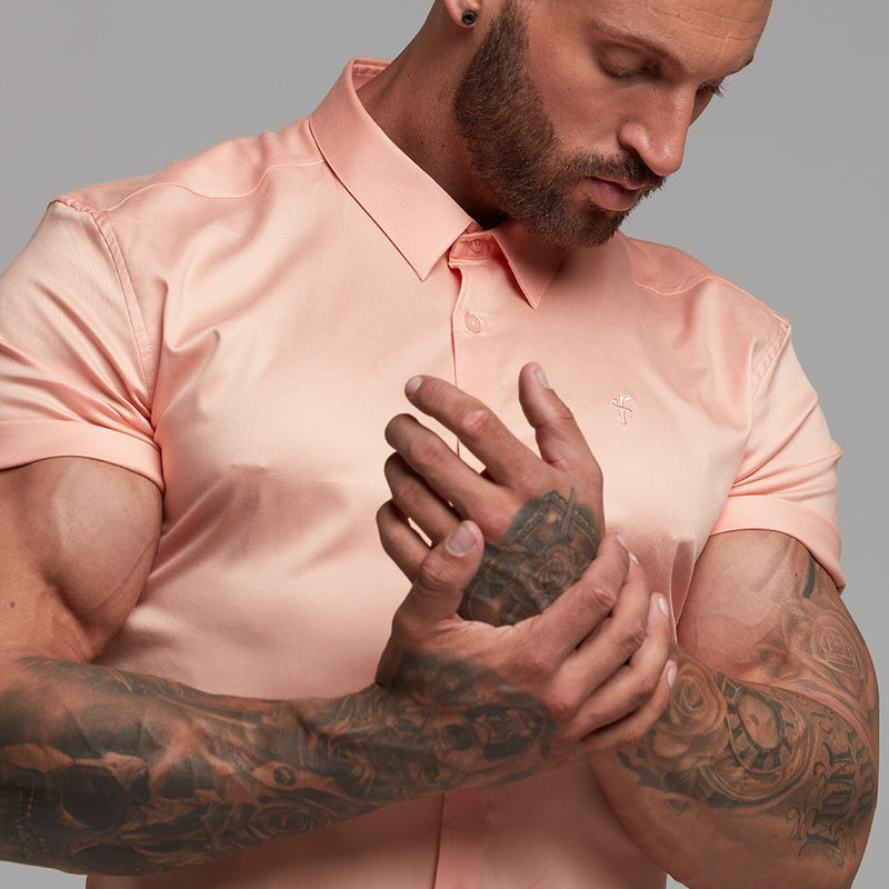 Father Sons Super Slim Luxe Ultra Stretch Peach Short Sleeve -  FS382