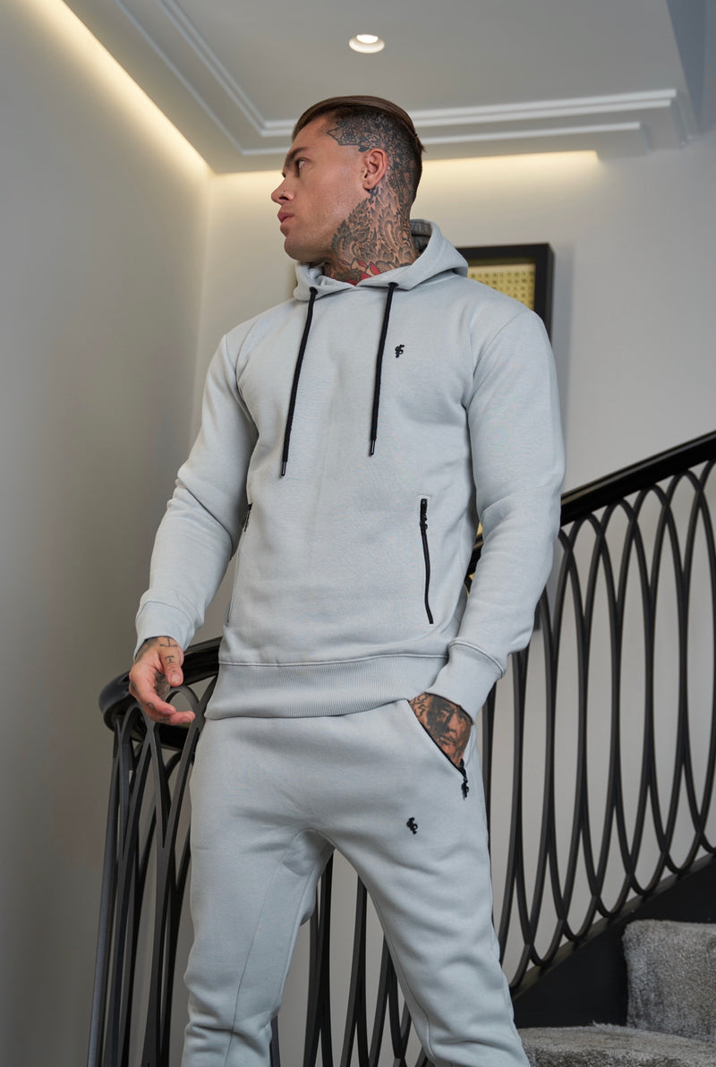 Father Sons Stone Grey / Black Raglan Bottoms with Zipped Pockets - FSH718