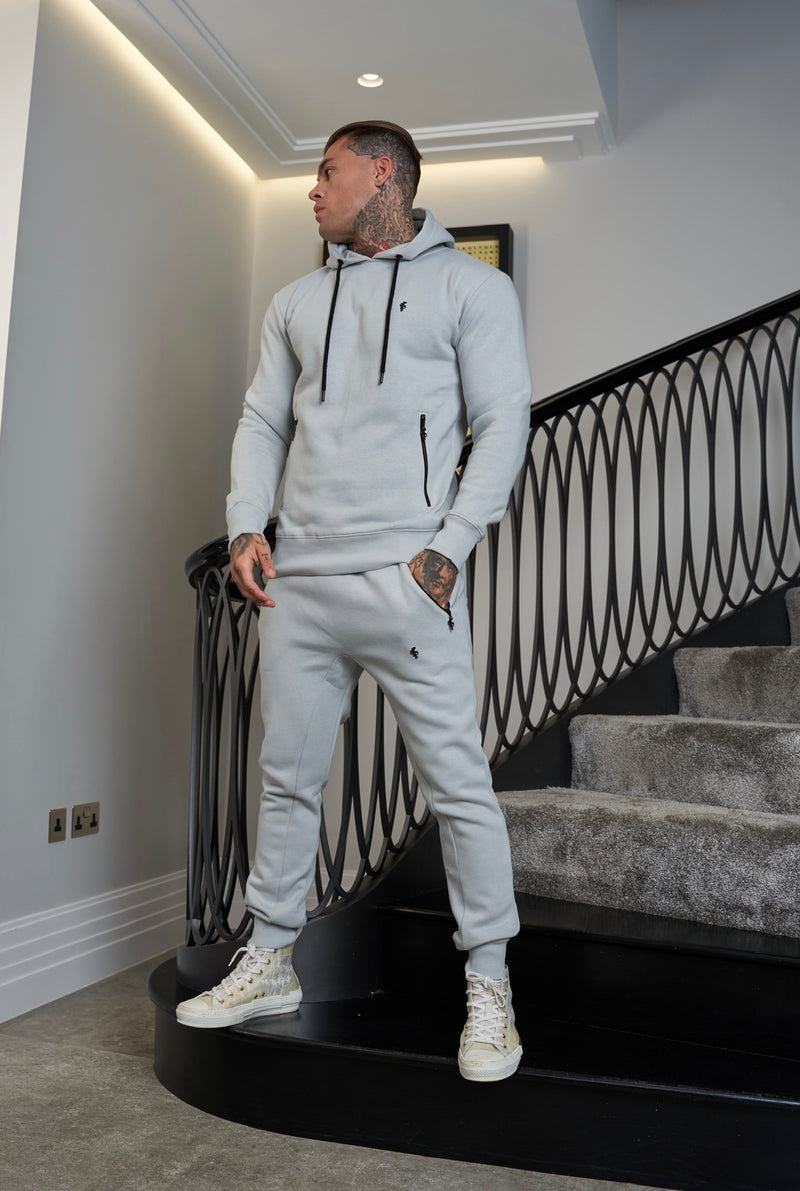 Father Sons Stone Grey / Black Raglan Bottoms with Zipped Pockets - FSH718