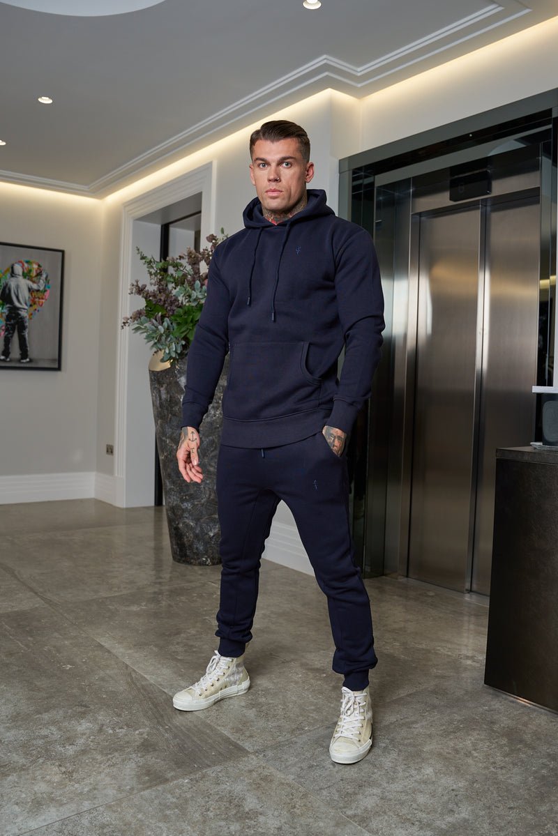 Father Sons Navy Raglan Tracksuit Bottoms with FS Embroidery - FSH700