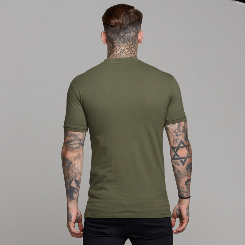 Klassisches Grandad-Poloshirt in Khaki von Father Sons – FSH294