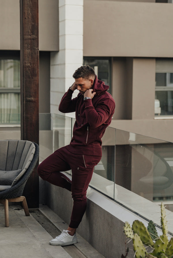 Father Sons Burgundy / Silver Tapered Bottoms with Ankle Zip Detail - FSH798