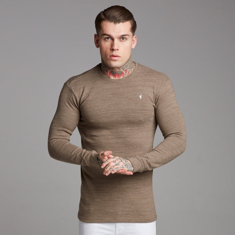 Klassischer, brauner, superschlanker Pullover von Father Sons – FSH229