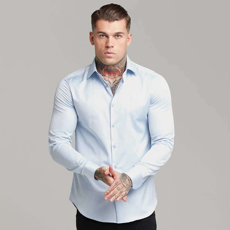 Father Sons Classic Light Blue Twill Cutaway Collar - FS601