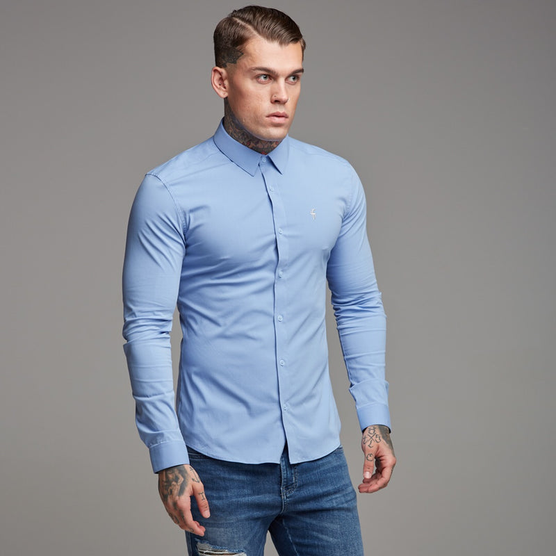 Father Sons Super Slim Ultra Stretch Classic Light Blue Shirt - FS356