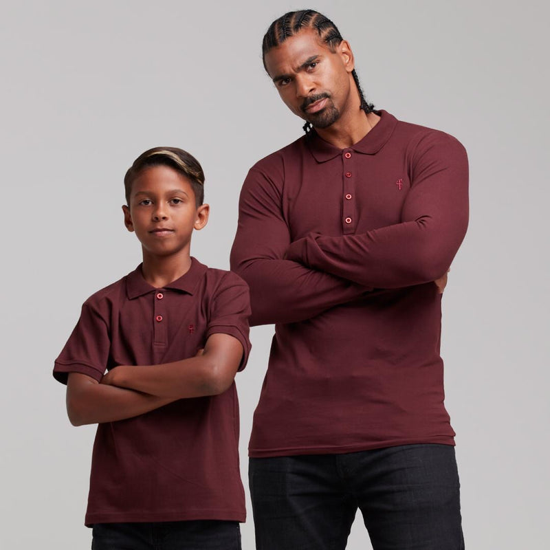 Father Sons Boys Classic Burgundy Polo Shirt - FSB022 (LAST CHANCE)