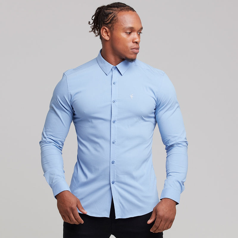 Father Sons Super Slim Ultra Stretch Classic Light Blue Shirt - FS356