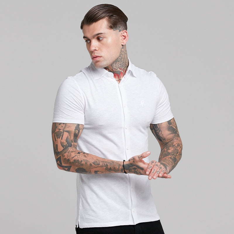 Father Sons Super Slim White Jersey Kurzarm – FSH020 (LETZTE CHANCE)