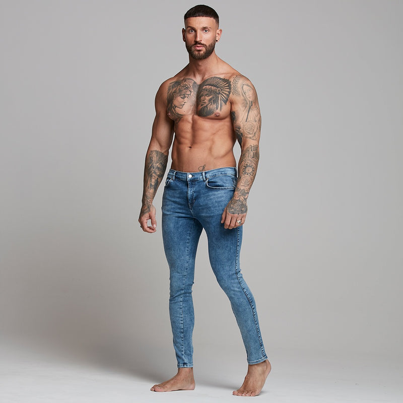 Father Sons Slim Stretch Blue Acid Wash Jeans - FSH306