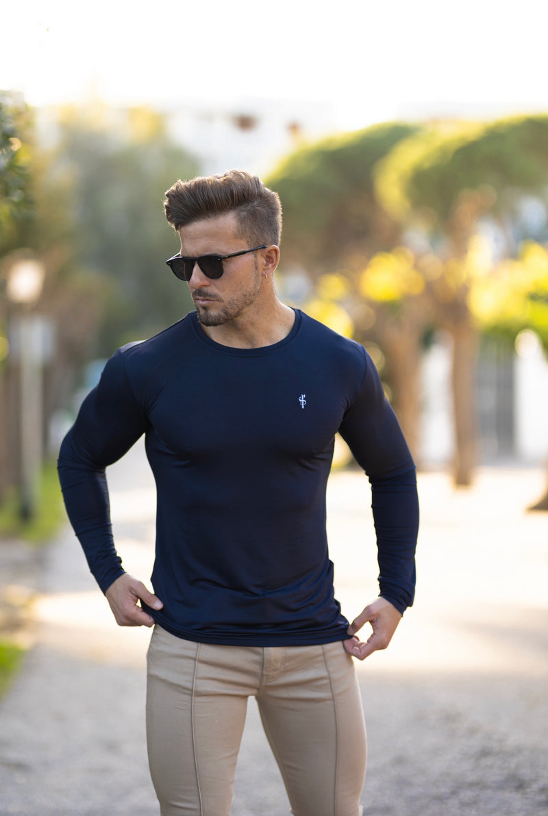 Father Sons Long Sleeve Navy Gym Crew Top - FSH710