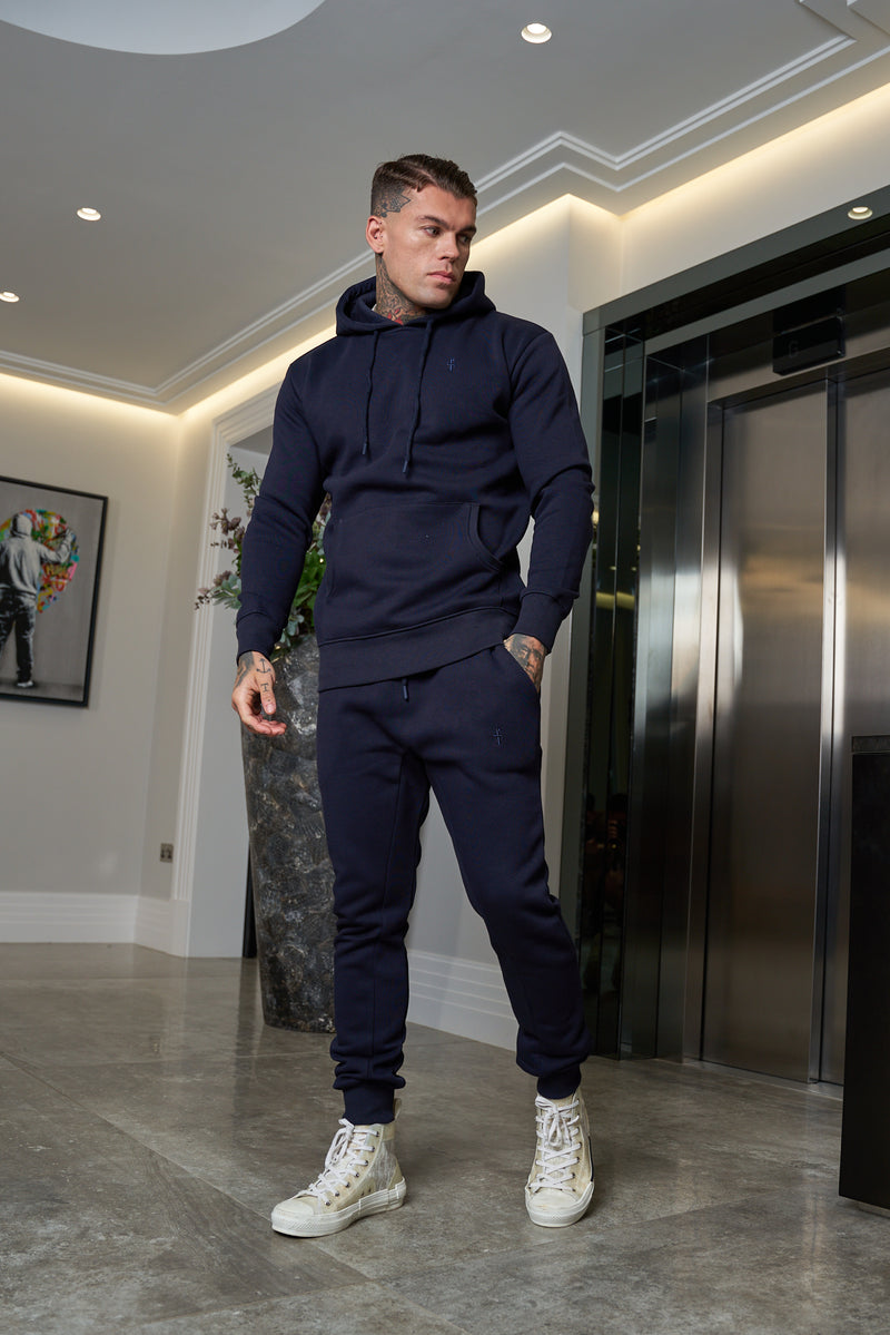 Father Sons Navy Raglan Tracksuit Bottoms with FS Embroidery - FSH700