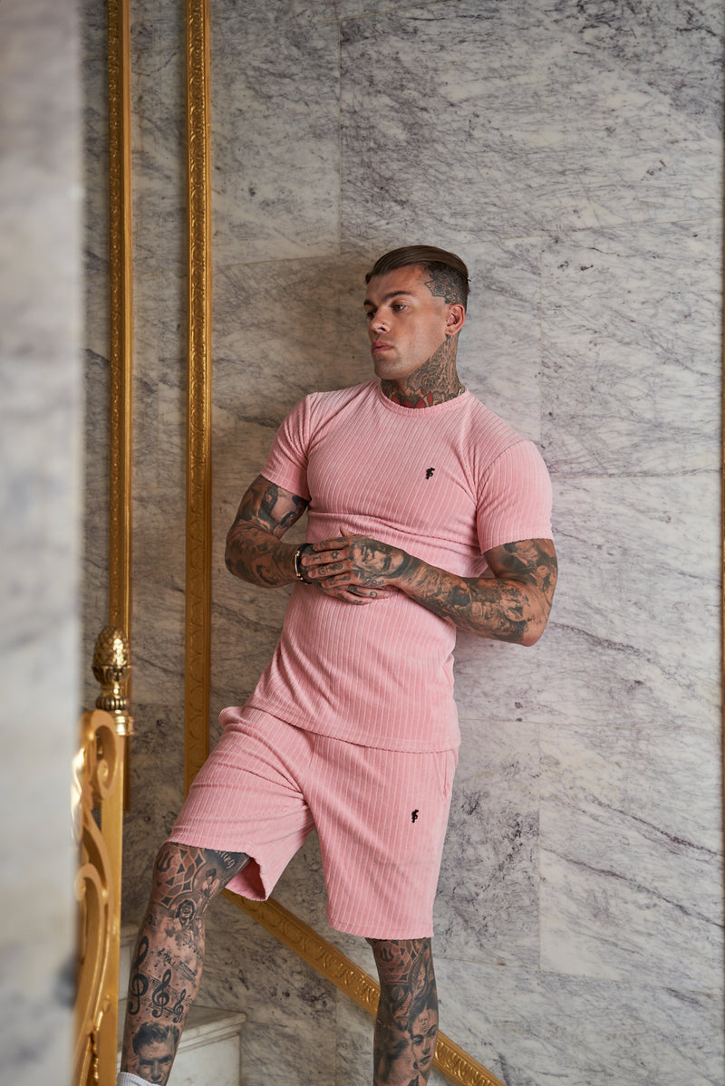 Father Sons Pink Velour Shorts - FSVS654