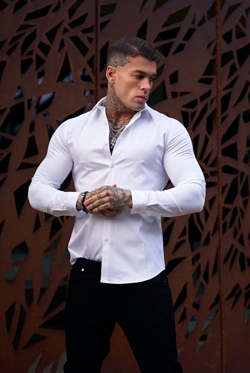 Father Sons Classic White Luxe Egyptian Cotton Relaxed Fit- FSR194