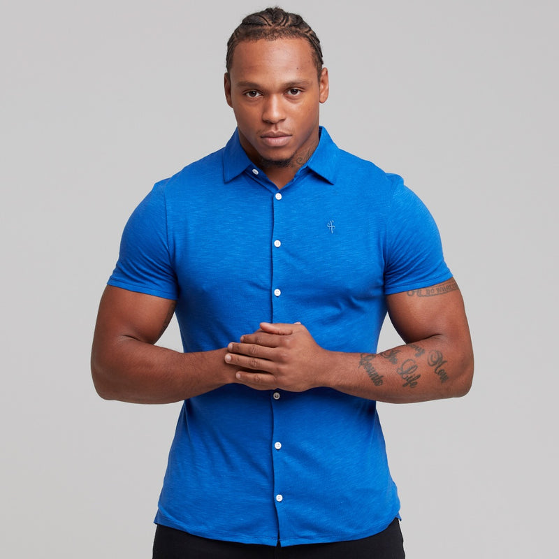 Father Sons Super Slim Royal Blue Jersey Short Sleeve - FSH013 (LAST CHANCE)