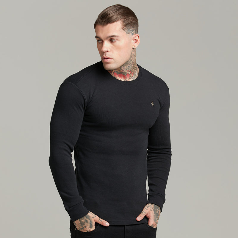 Father Sons Classic Black Super Slim Jumper - FSH409