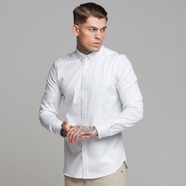 Father Sons Classic White Luxe Egyptian Cotton Button Down - FS493