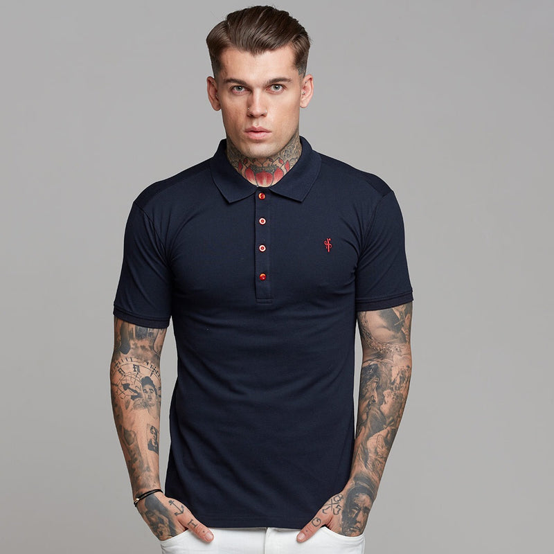 Father Sons Classic Navy and Red Contrast Polo Shirt - FSH250