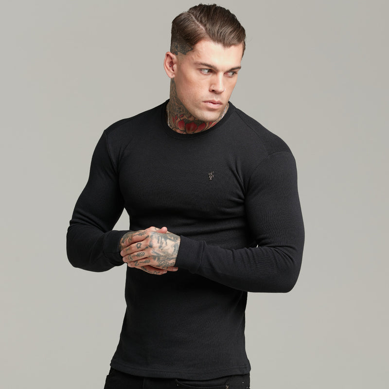 Father Sons Classic Black Super Slim Jumper - FSH409