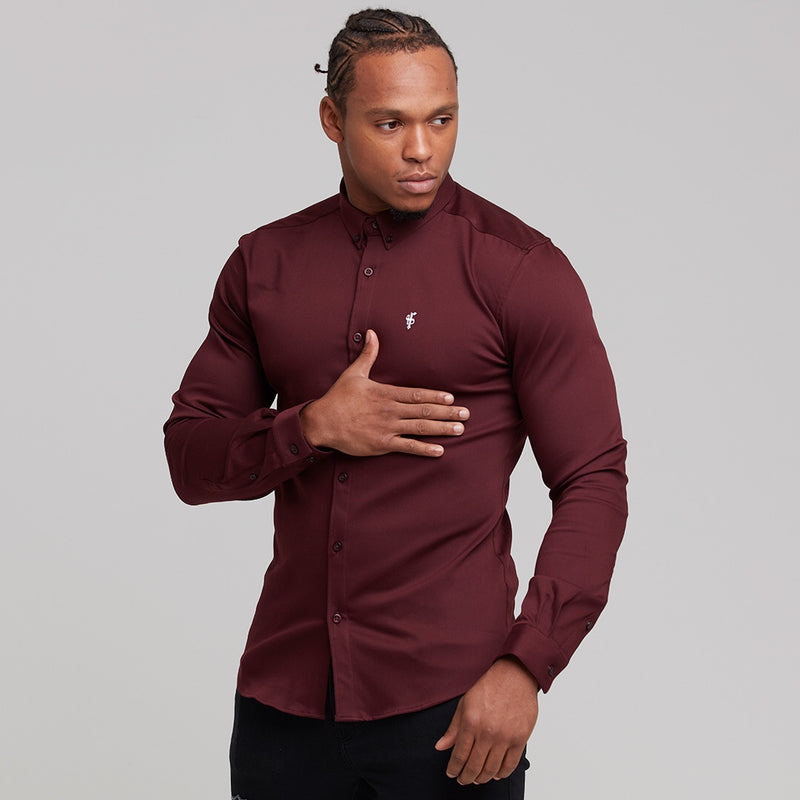 Father Sons Super Slim Stretch Burgundy Denim Long Sleeve - FS212