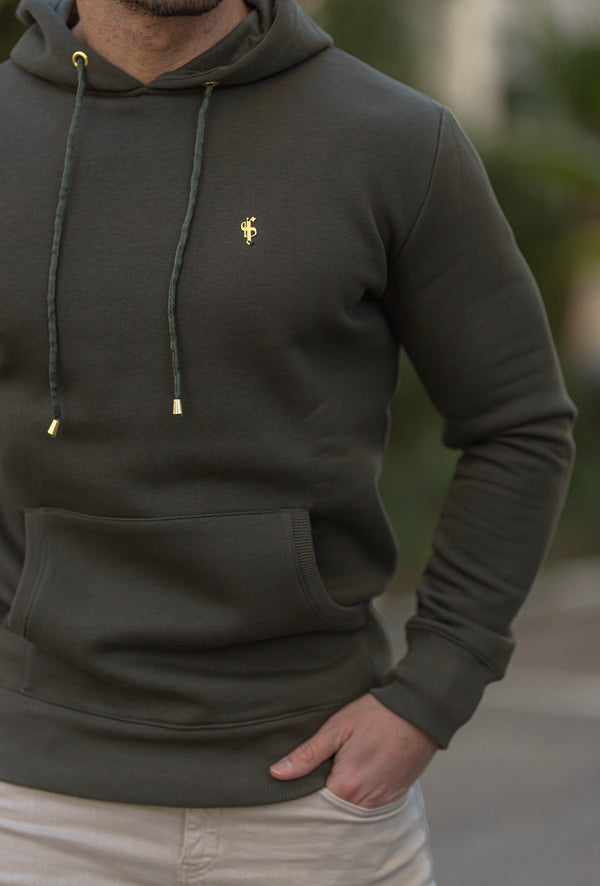 Father Sons Kapuzenpullover zum Überziehen in Khaki und Gold – FSH543