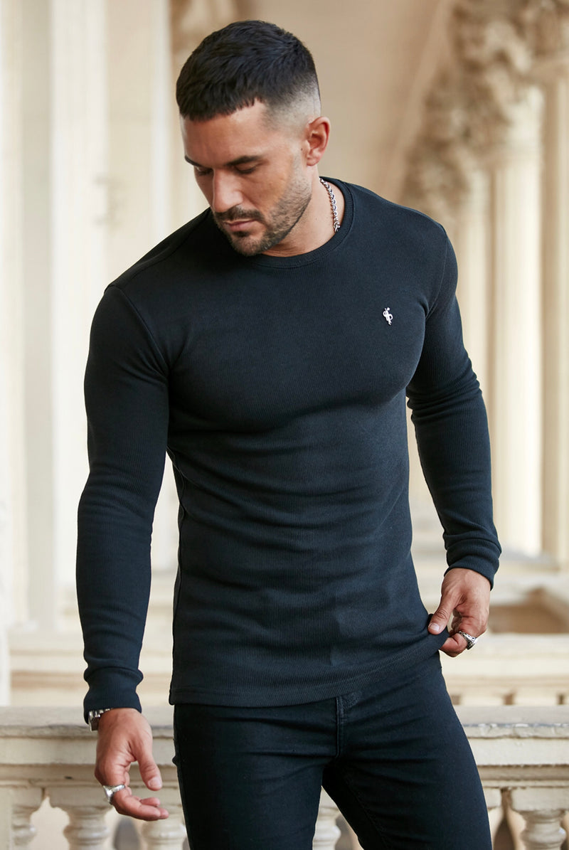 Father Sons Classic Black Super Slim Jumper - FSH409