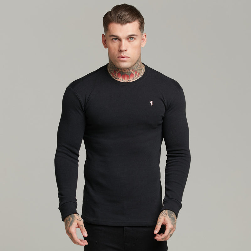 Klassischer, schwarzer, superschlanker Pullover von Father Sons – FSH409
