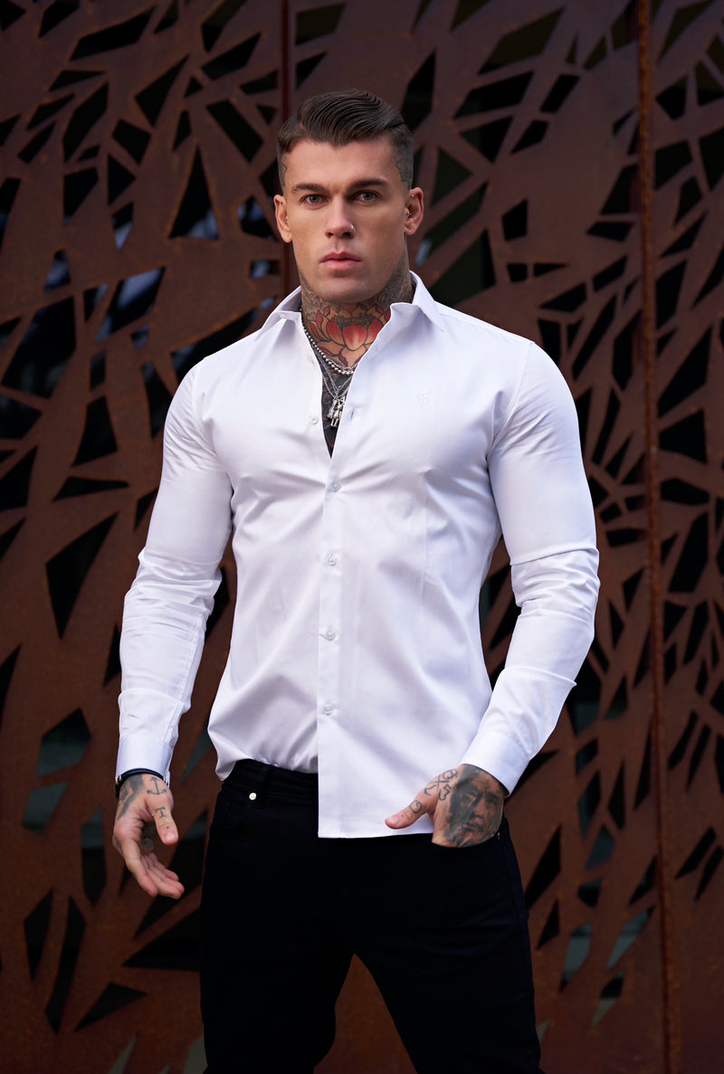 Father Sons Classic White Luxe Egyptian Cotton Relaxed Fit- FSR194