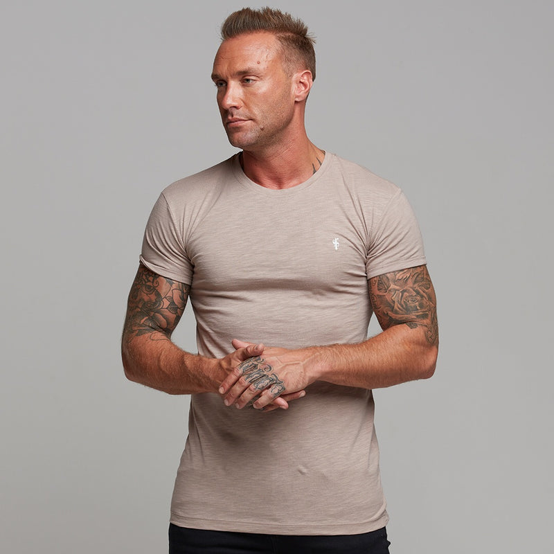 Father Sons Taupe Slub Crew - FSH261