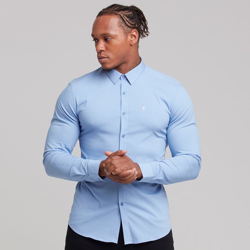 Father Sons Super Slim Ultra Stretch Classic Light Blue Shirt - FS356