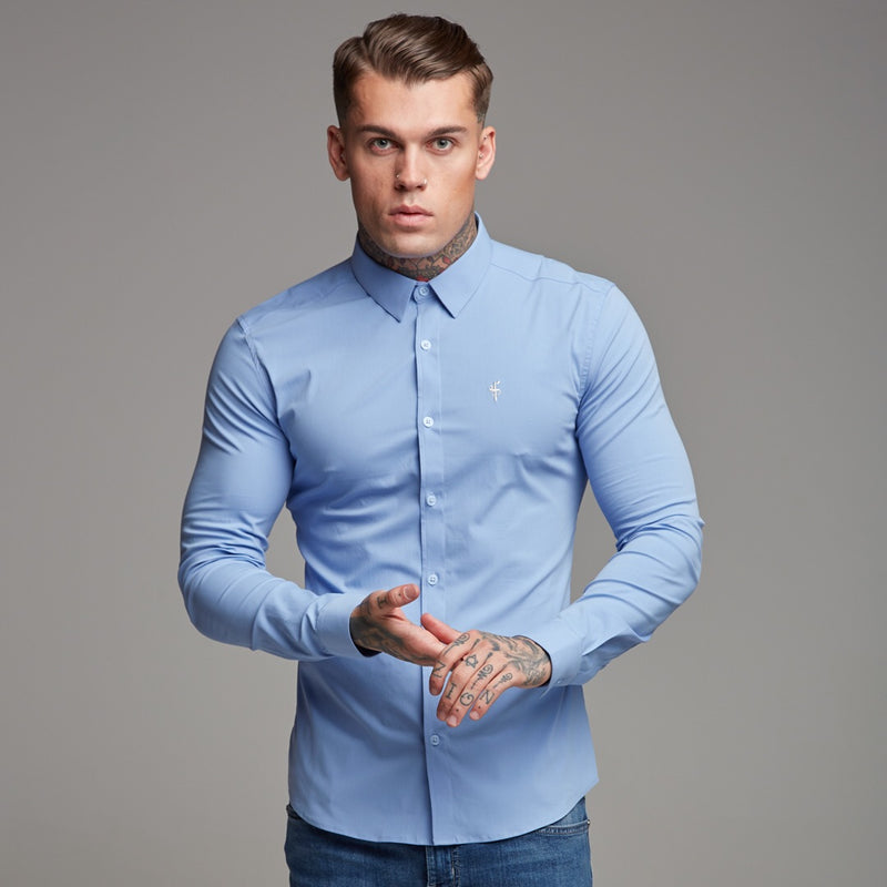 Father Sons Super Slim Ultra Stretch Classic Light Blue Shirt - FS356