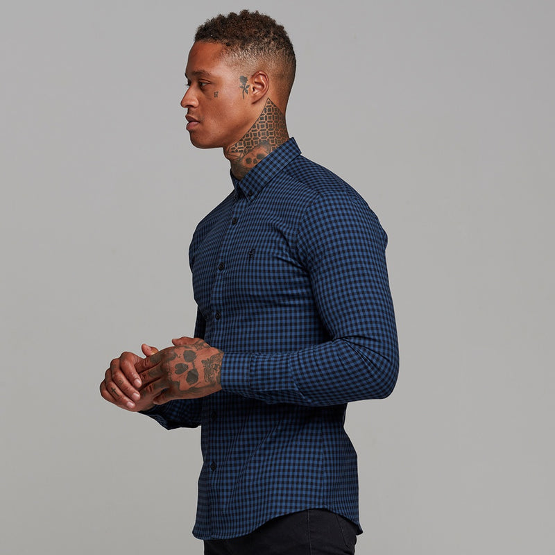 Father Sons Super Slim Ultra Stretch Blue & Black Check - FS474